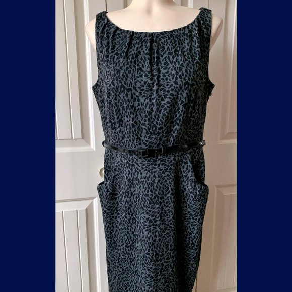 💥2/$30 Jones & Co. Animal Print Dress sz 12 - Picture 2 of 15